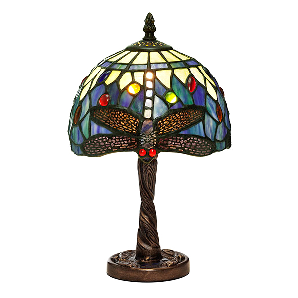 Tiffany Trollslända Safirblå Bordslampa 20 cm, Nostalgia Design  B06-20